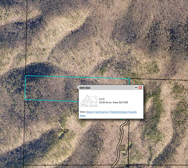 Inaccessible 35ac of woodland for $68k? Nope, forget it. Not real.