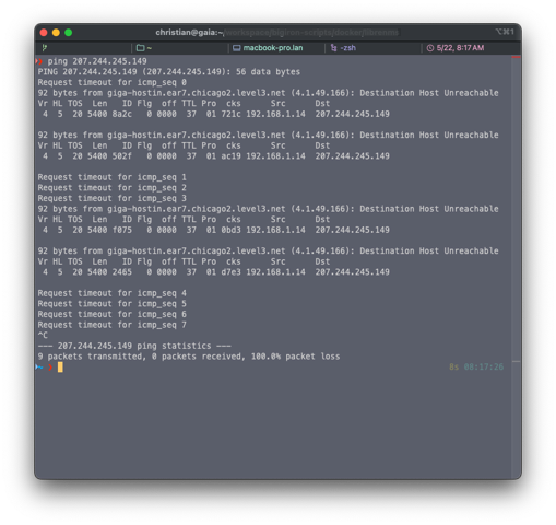 External network path says no